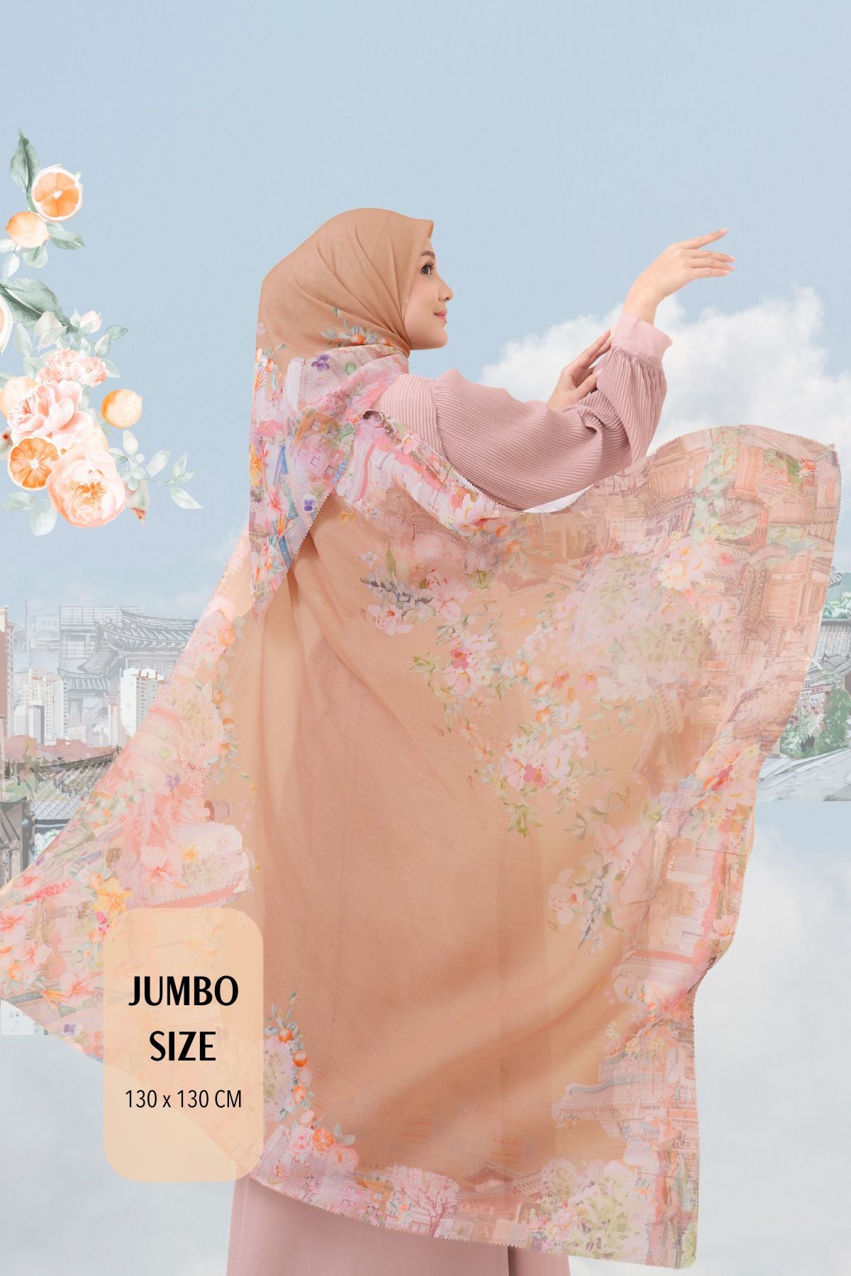 [ BUY 3 GET 1 FREE HIJAB ] Tangerine Scarf Jumbo - TJ16.10 Mocca