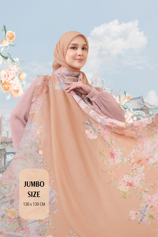 [ BUY 3 GET 1 FREE HIJAB ] Tangerine Scarf Jumbo - TJ16.10 Mocca