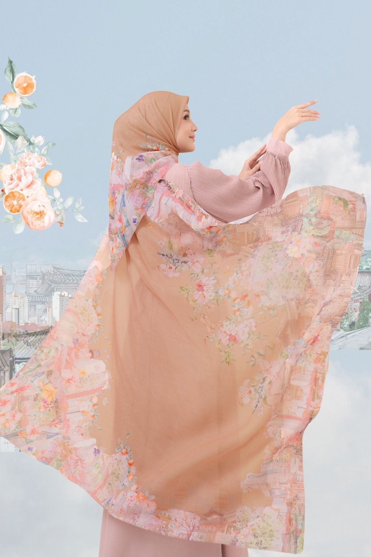 [ BUY 3 GET 1 FREE HIJAB ] Tangerine Scarf - ST16.10 TV16.10 TJ16.10 Mocca