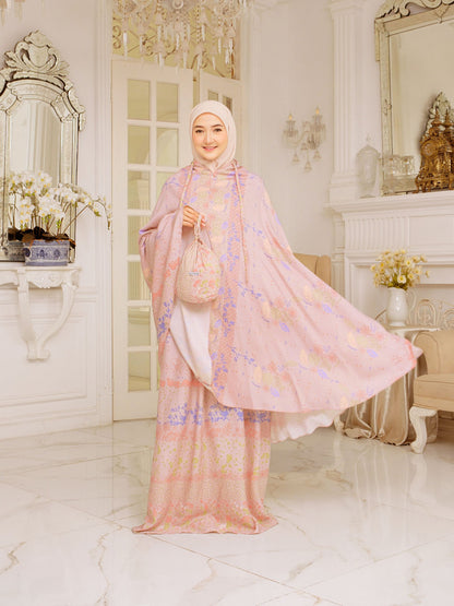 Mukena Flora - Peach | Mukena Cotton Fine| Cotton Daily Prayer Set
