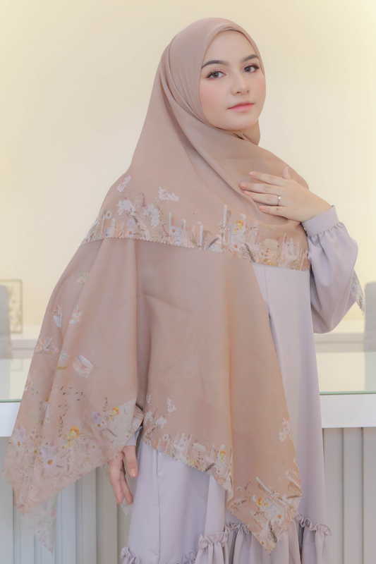 Zinnia Mini - Scarf Square Premium Polycotton | Caramel - NK73.2
