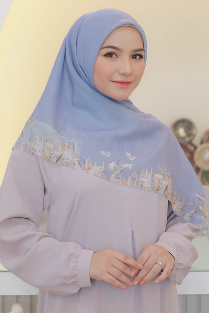 Zinnia Mini - Scarf Square Premium Polycotton | Crystal Grey - NK73.3