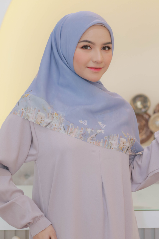 Zinnia Mini - Scarf Square Premium Polycotton | Crystal Grey - NK73.3