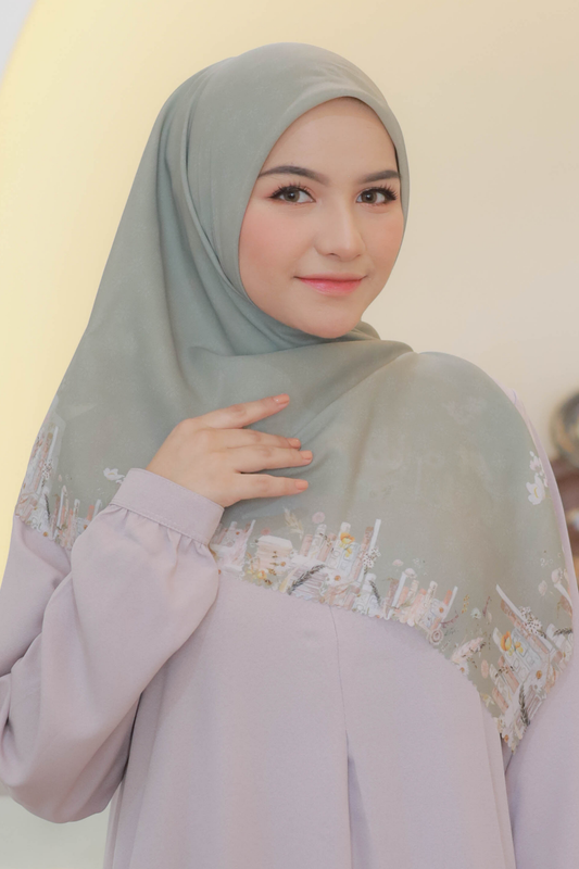Zinnia Mini - Scarf Square Premium Polycotton | Harvest Green - NK73.5