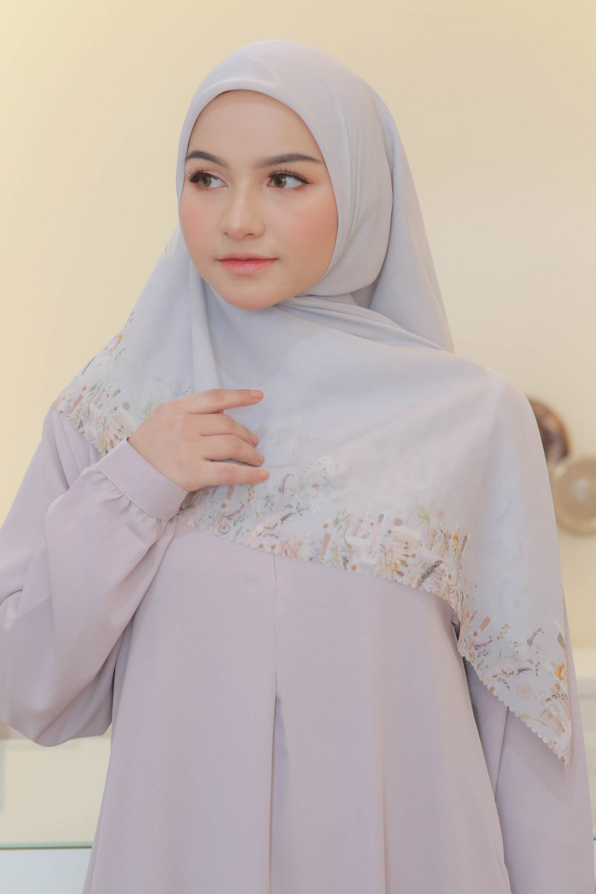 Zinnia Mini - Scarf Square Premium Polycotton | Jasmine - NK73.8