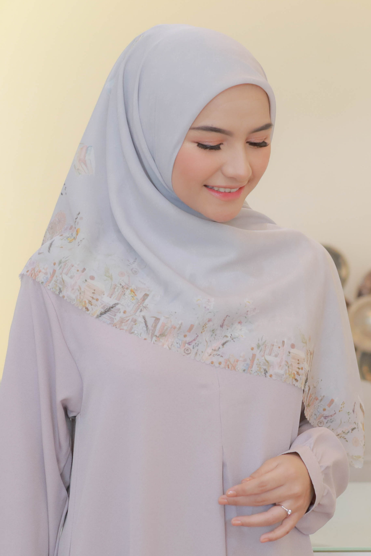 Zinnia Mini - Scarf Square Premium Polycotton | Jasmine - NK73.8