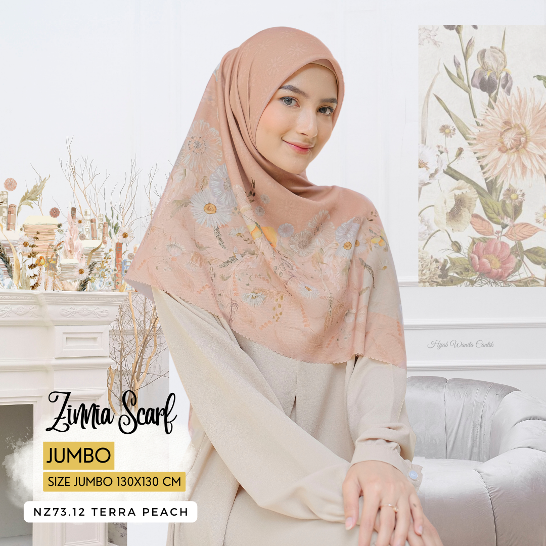 Zinnia - Scarf Square Premium Polycotton XL - Terra Peach - NZ73.12