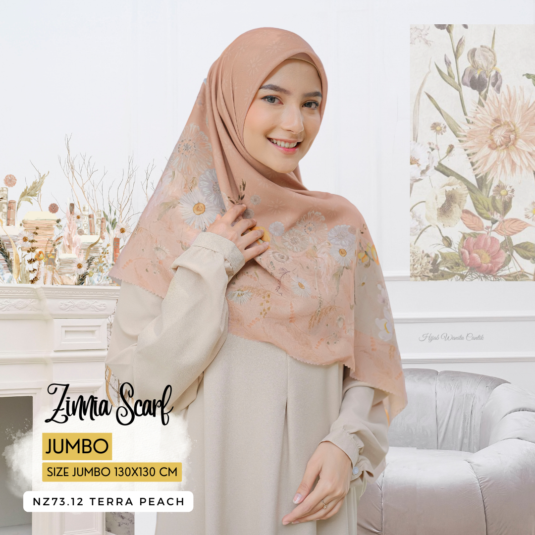 Zinnia - Scarf Square Premium Polycotton XL - Terra Peach - NZ73.12