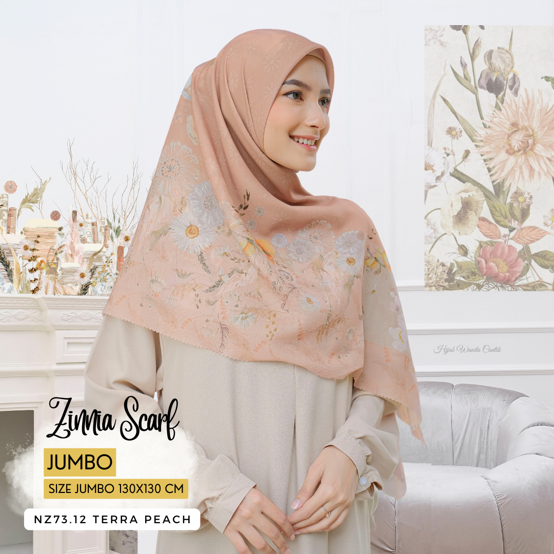 Zinnia - Scarf Square Premium Polycotton XL - Terra Peach - NZ73.12