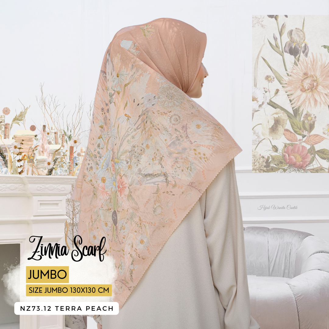 Zinnia - Scarf Square Premium Polycotton XL - Terra Peach - NZ73.12