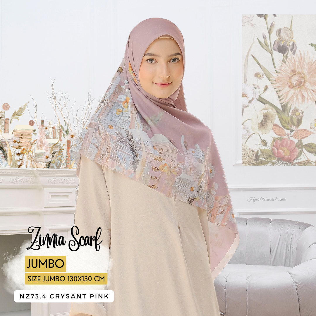 Zinnia - Scarf Square Premium Polycotton XL - Crysant Pink - NZ73.4