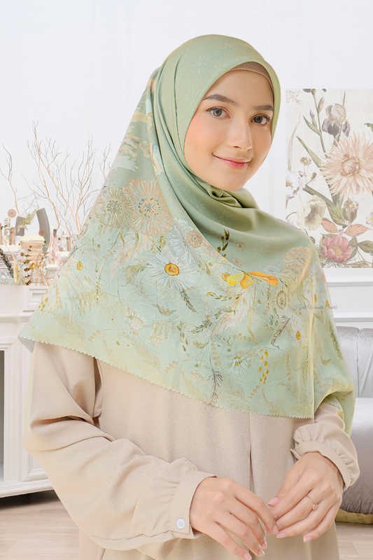 Zinnia JUMBO - Scarf Square Premium Polycotton XL | Miracle Dove - NZ73.6