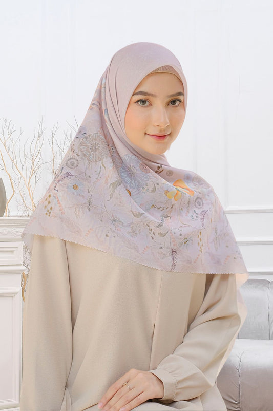 Zinnia JUMBO - Scarf Square Premium Polycotton XL | Misty Pink - NZ73.7