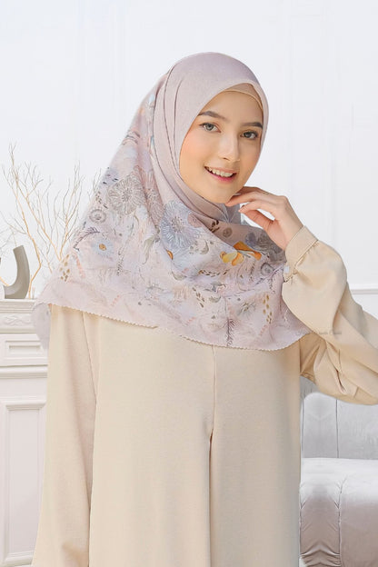 Zinnia JUMBO - Scarf Square Premium Polycotton XL | Misty Pink - NZ73.7