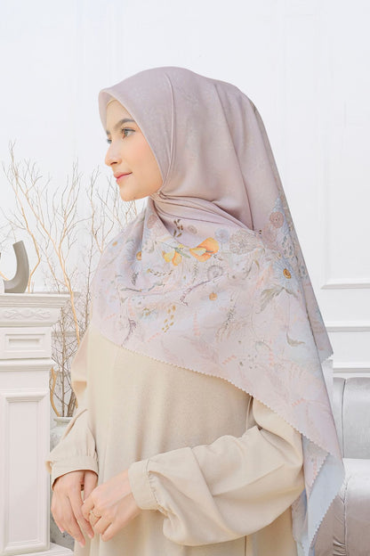 Zinnia JUMBO - Scarf Square Premium Polycotton XL | Misty Pink - NZ73.7