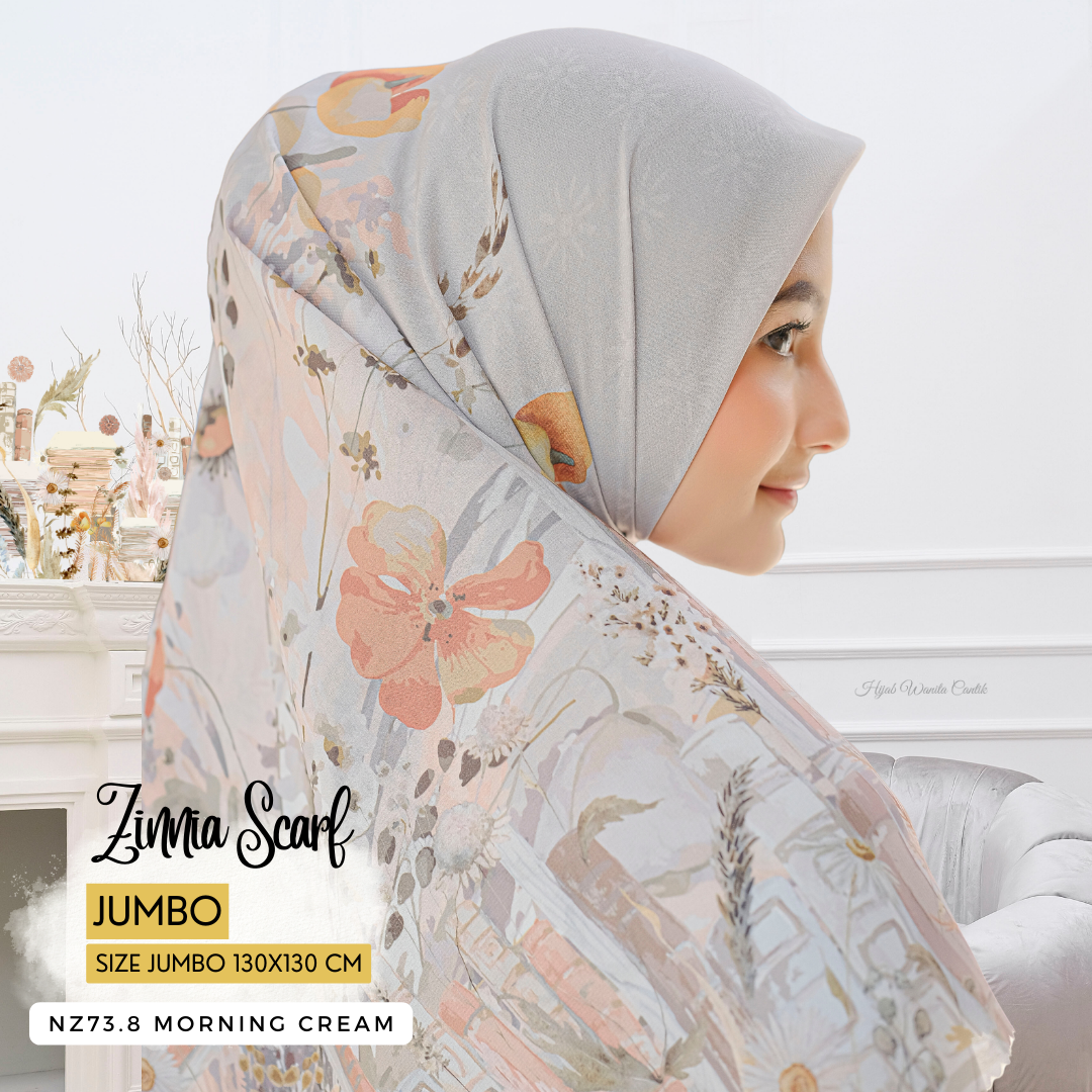 Zinnia - Scarf Square Premium Polycotton XL - Morning Cream - NZ73.8