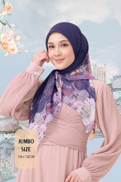 [ BUY 3 GET 1 FREE HIJAB ] Tangerine Scarf Jumbo - TJ16.2 Navy