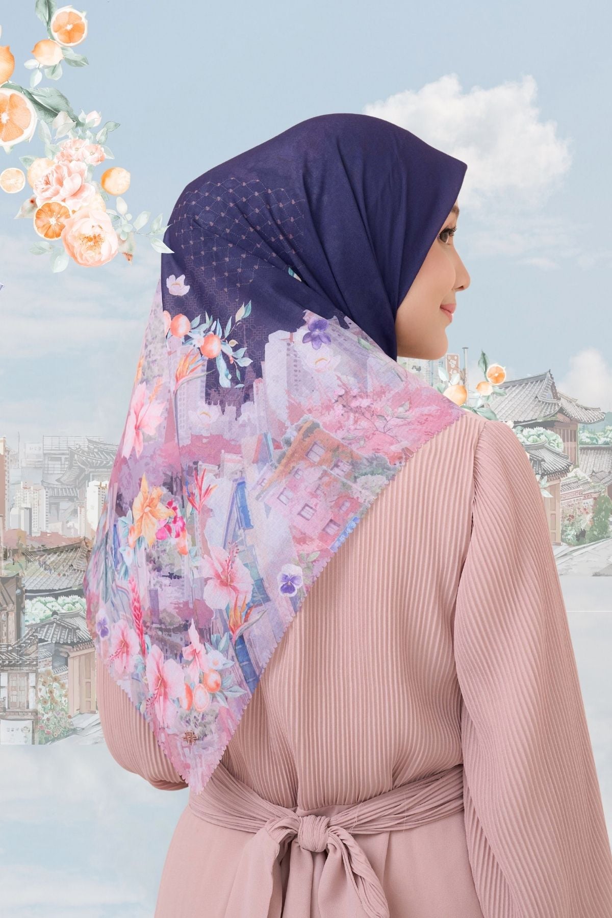 [ BUY 3 GET 1 FREE HIJAB ] Tangerine Scarf - ST16.2 TV16.2 TJ16.2 Navy