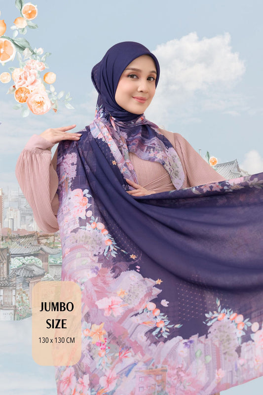 [ BUY 3 GET 1 FREE HIJAB ] Tangerine Scarf Jumbo - TJ16.2 Navy