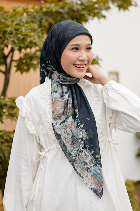 [ BUY 3 GET 1 FREE HIJAB ] Ohayo Scarf - Yama Black