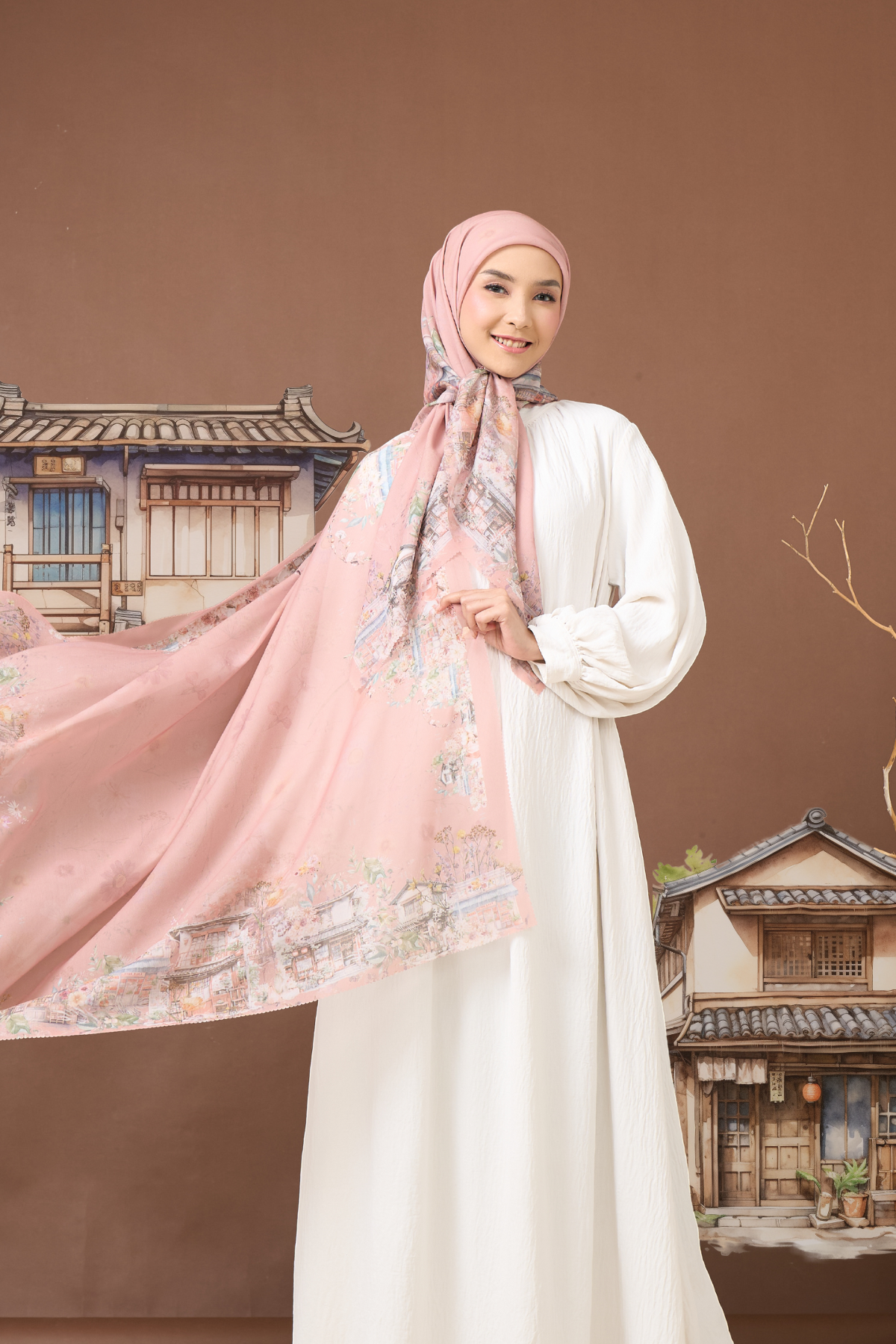 [ BUY 3 GET 1 FREE HIJAB ] Ohayo Scarf - Ayumi Peach