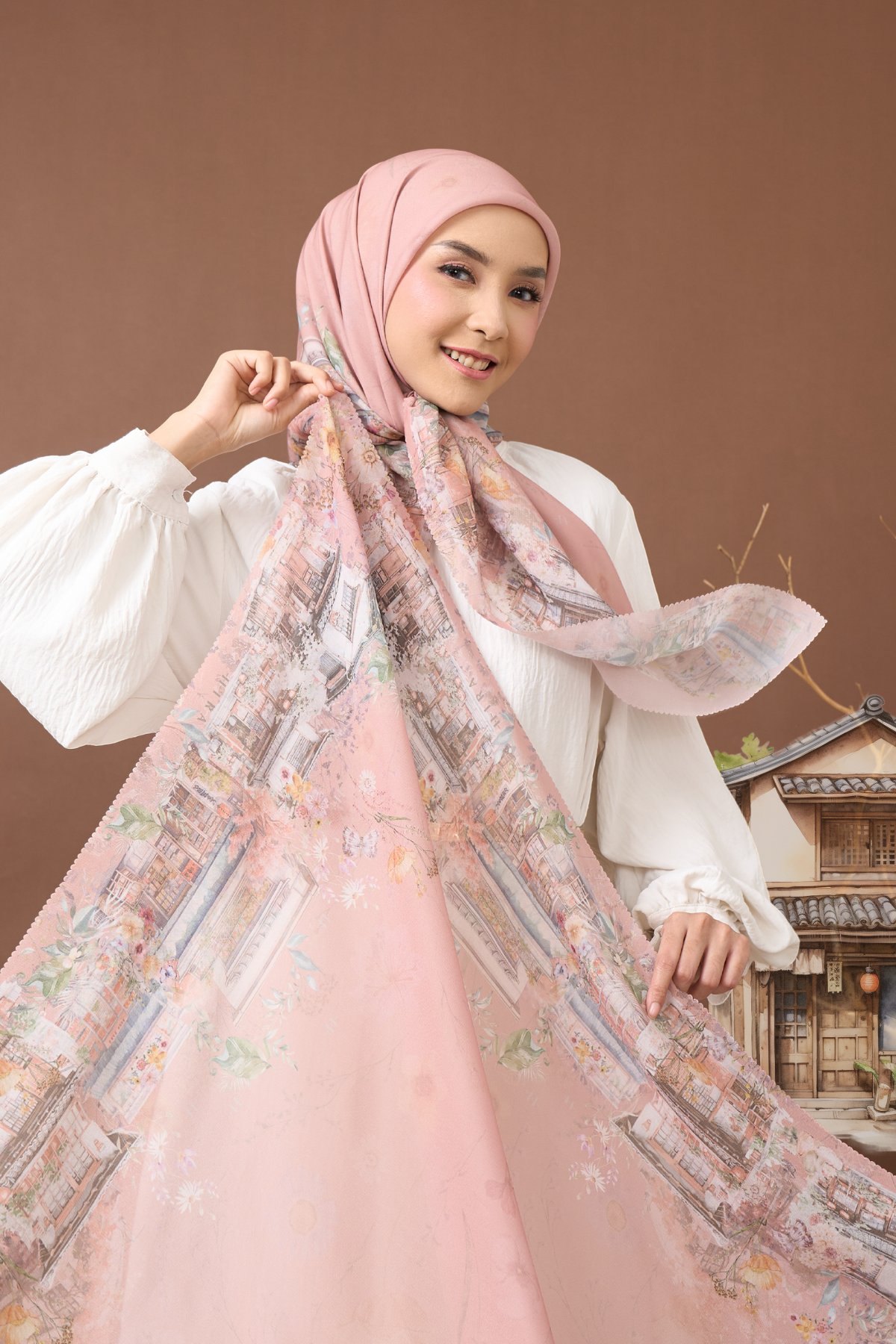 [ BUY 3 GET 1 FREE HIJAB ] Ohayo Scarf - Ayumi Peach