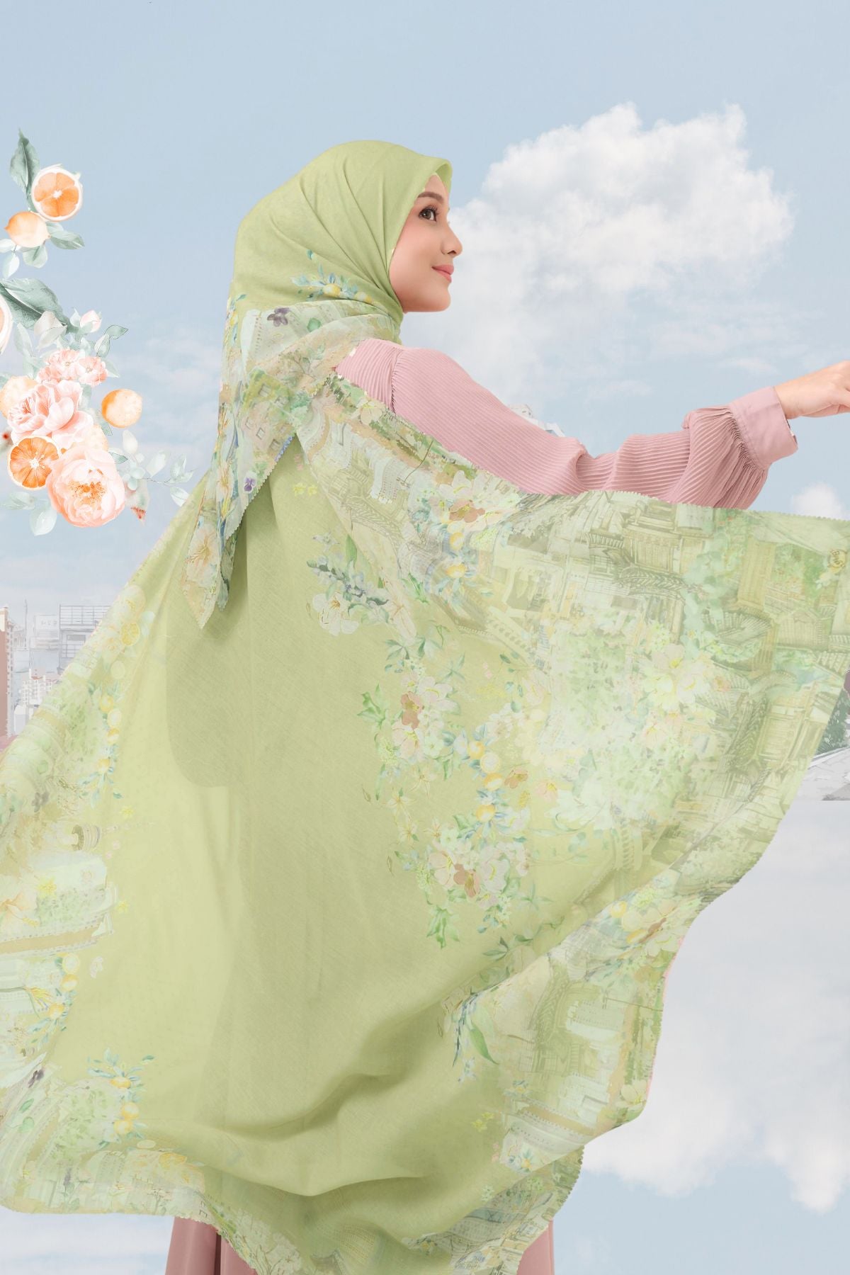 [ BUY 3 GET 1 FREE HIJAB ] Tangerine Scarf - ST16.14 TV16.14 TJ16.14 Olive