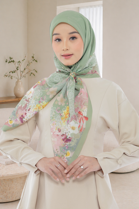 Leaf Rahma Scarf - AM31.7 AC31.7 HJ31.7 Olive