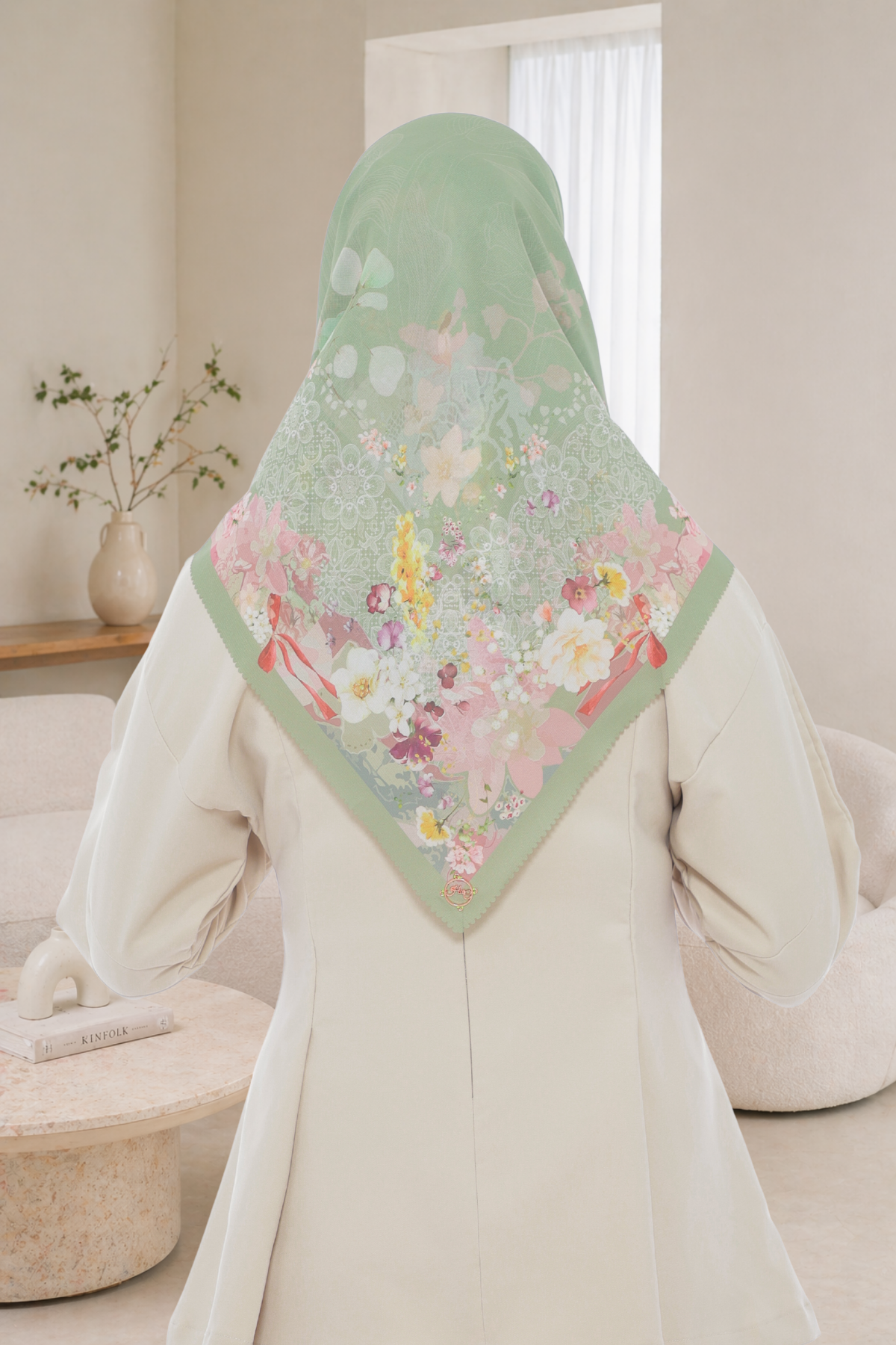 Leaf Rahma Scarf - AM31.7 AC31.7 HJ31.7 Olive