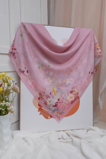 Leaf Rahma Scarf - AM31.5 AC31.5 HJ31.5 Pink