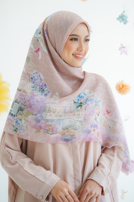 [ BUY 3 GET 1 FREE HIJAB ] Purity JUMBO - Scarf Square Premium Polycotton XL | Peach - PJ09.11