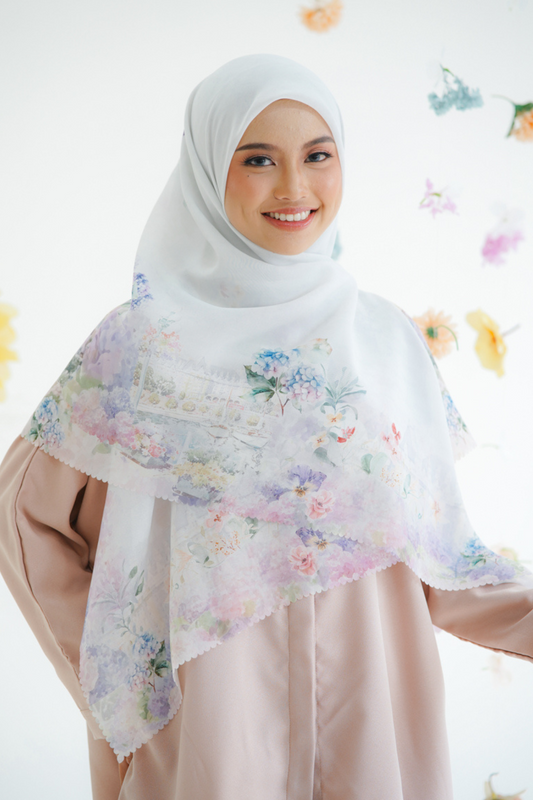 [ BUY 3 GET 1 FREE HIJAB ] Purity JUMBO - Scarf Square Premium Polycotton XL | White - PJ09.15