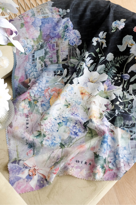 [ BUY 3 GET 1 FREE HIJAB ] Purity JUMBO - Scarf Square Premium Polycotton XL | Black - PJ09.1