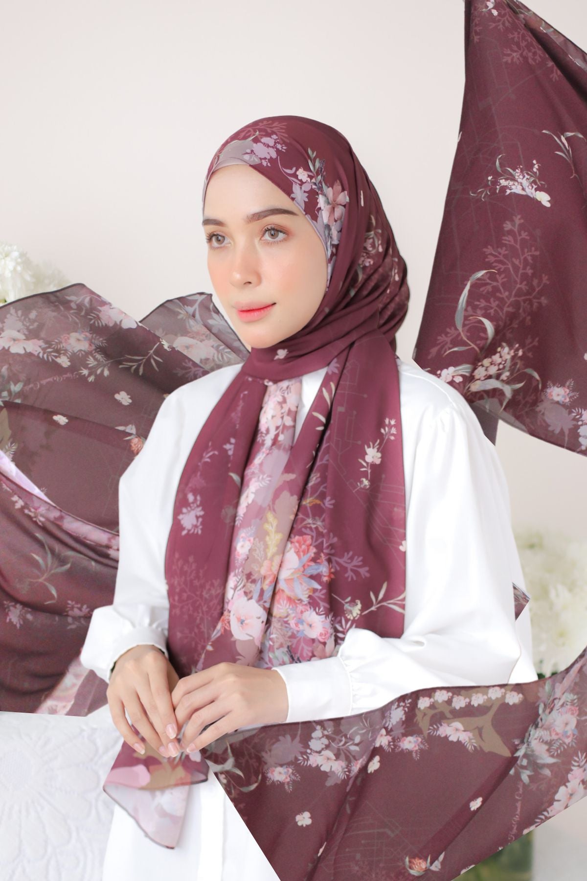 Fresia - Pashmina Premium Ceruti - Maroon - PM11.21
