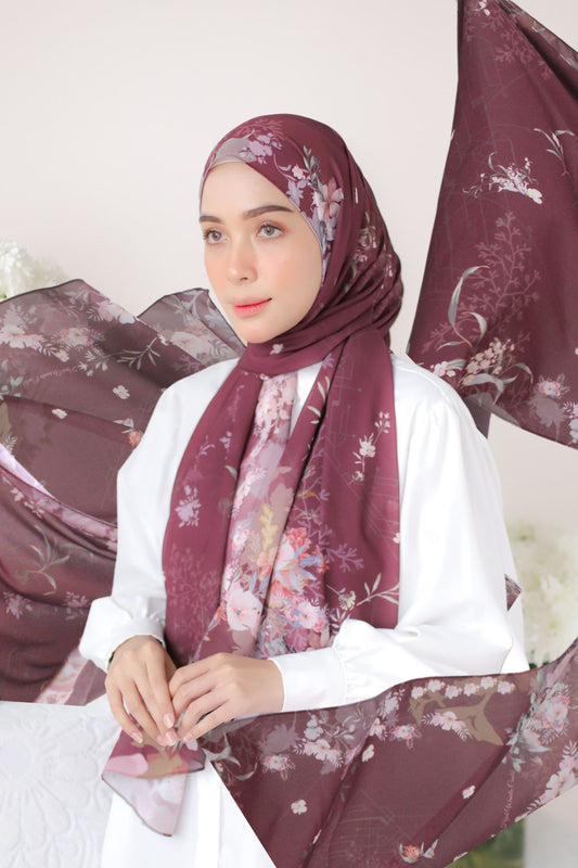 Fresia - Pashmina Premium Ceruti - Maroon - PM11.21