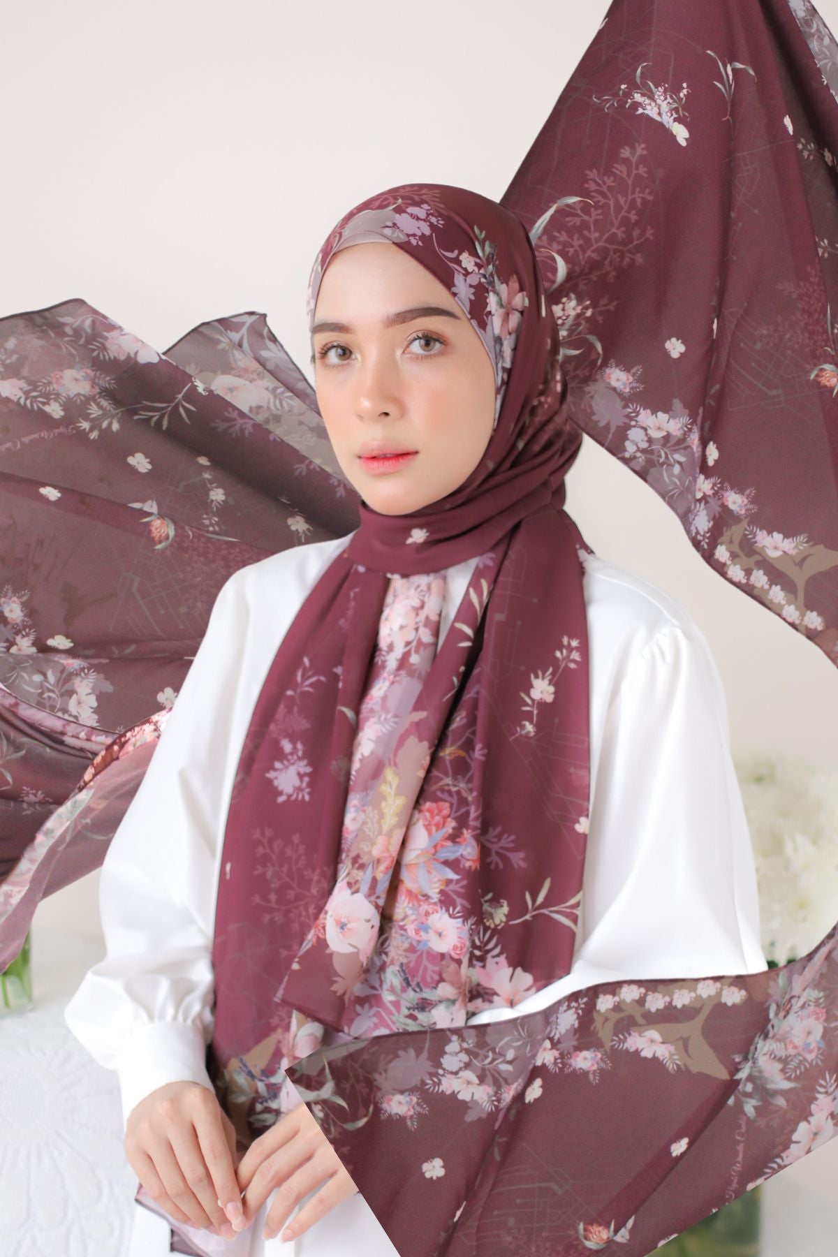 Fresia - Pashmina Premium Ceruti - Maroon - PM11.21
