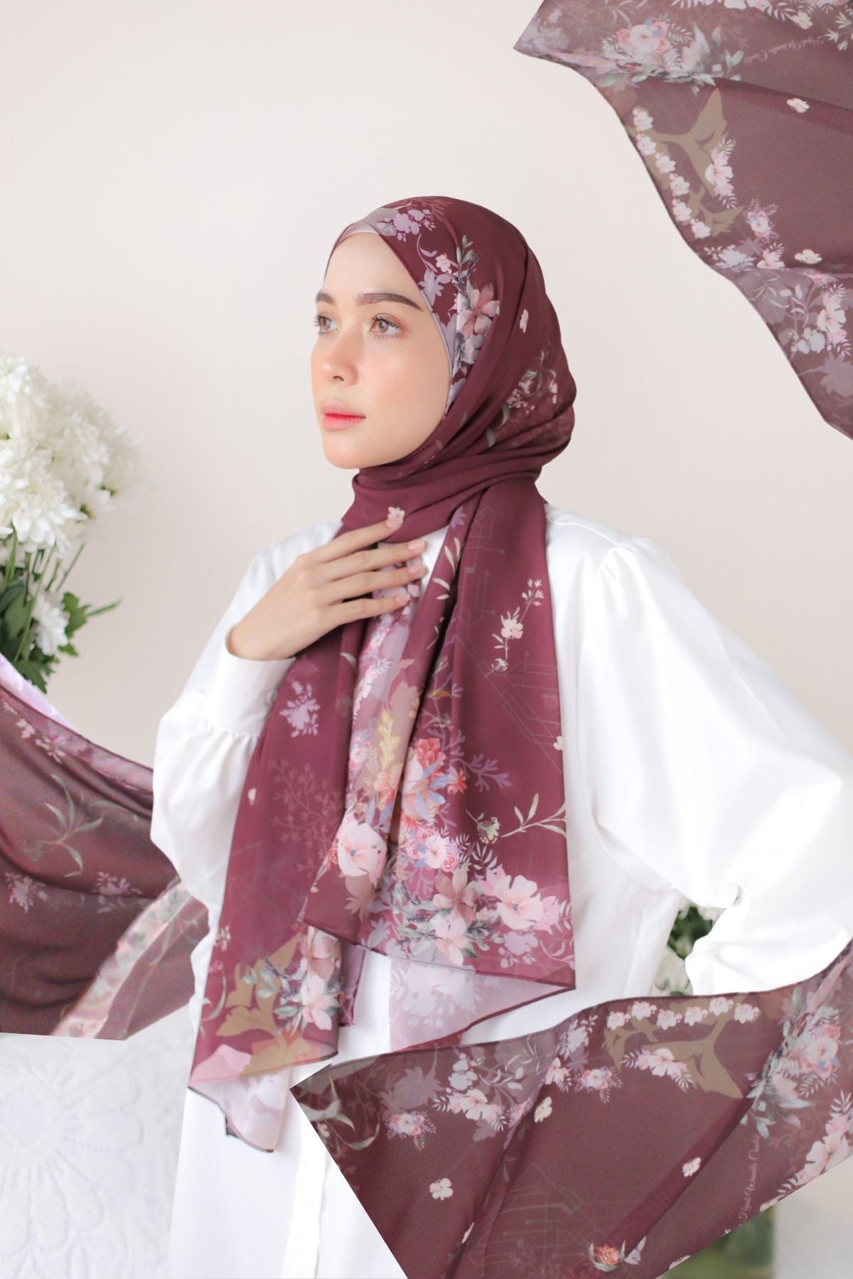 Fresia - Pashmina Premium Ceruti - Maroon - PM11.21