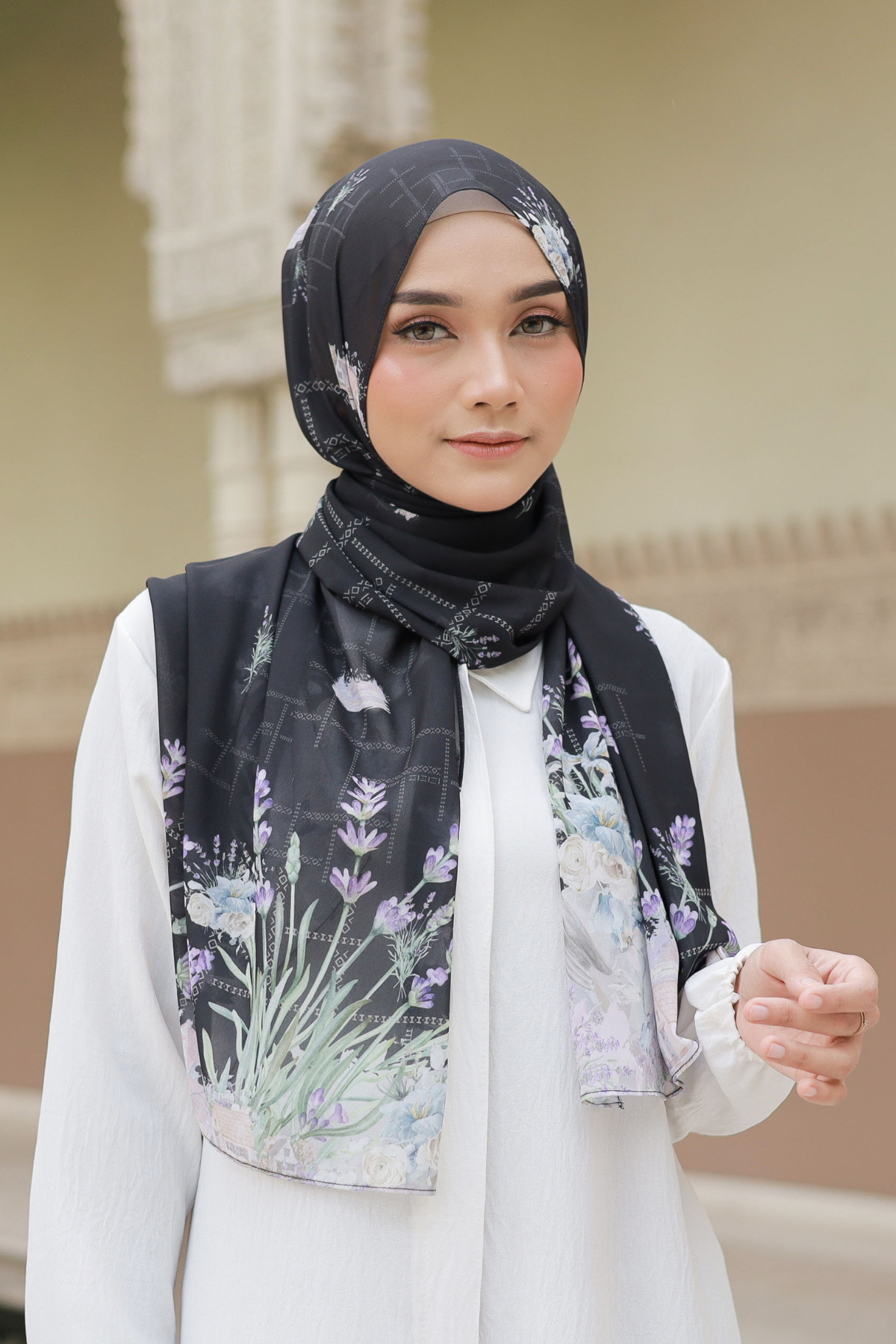 Lavender - Pashmina Premium Cerutti - Black  - PM11.75