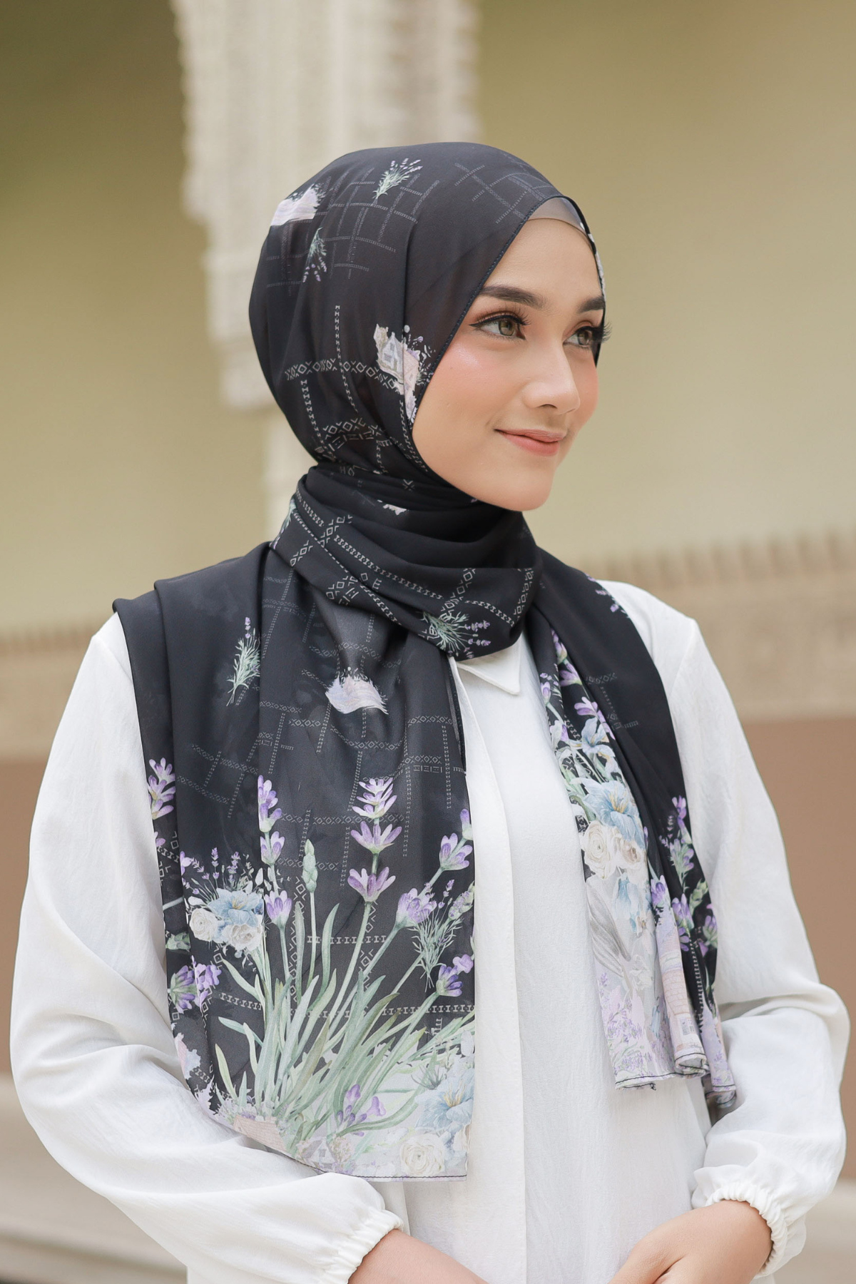 Lavender - Pashmina Premium Cerutti - Black  - PM11.75