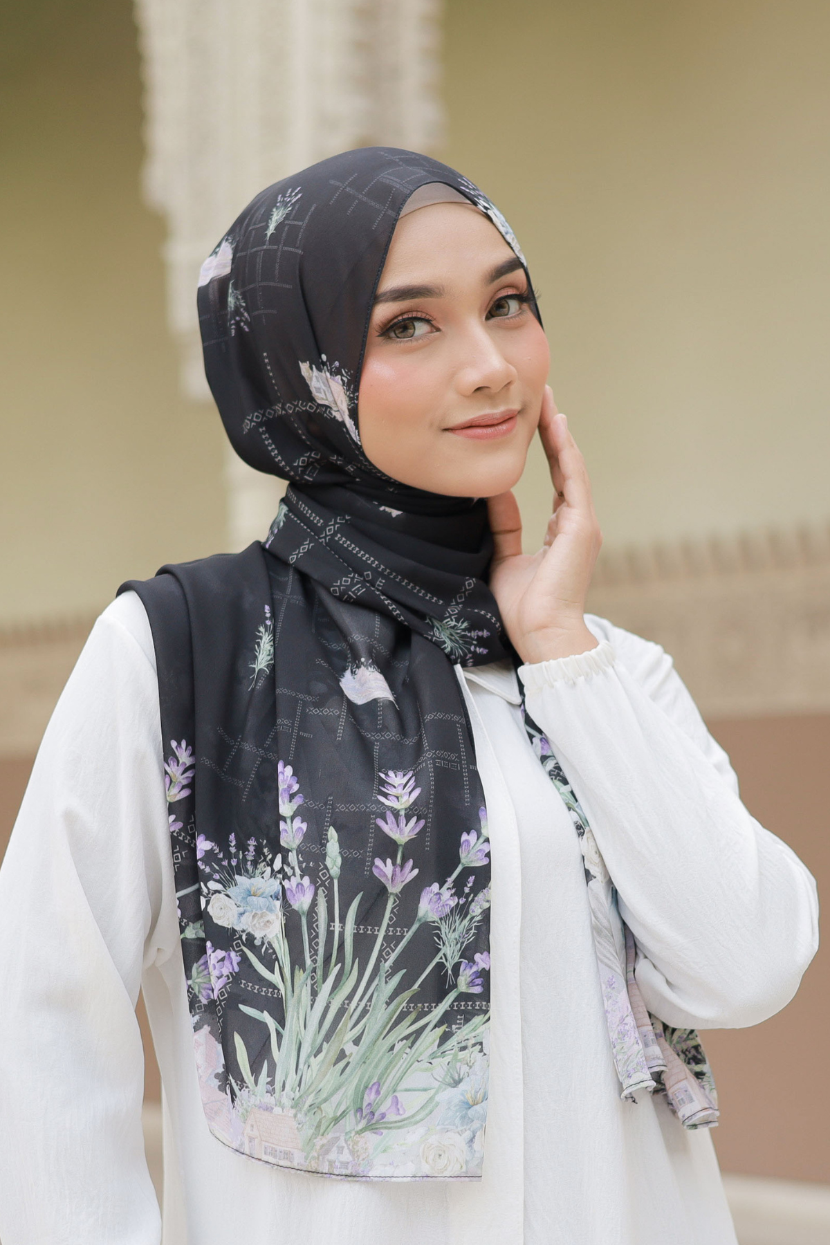 Lavender - Pashmina Premium Cerutti - Black  - PM11.75