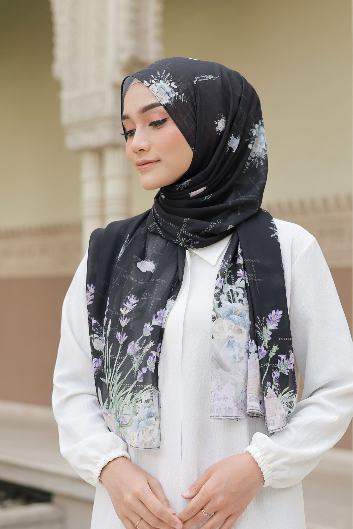 Lavender - Pashmina Premium Cerutti - Black  - PM11.75