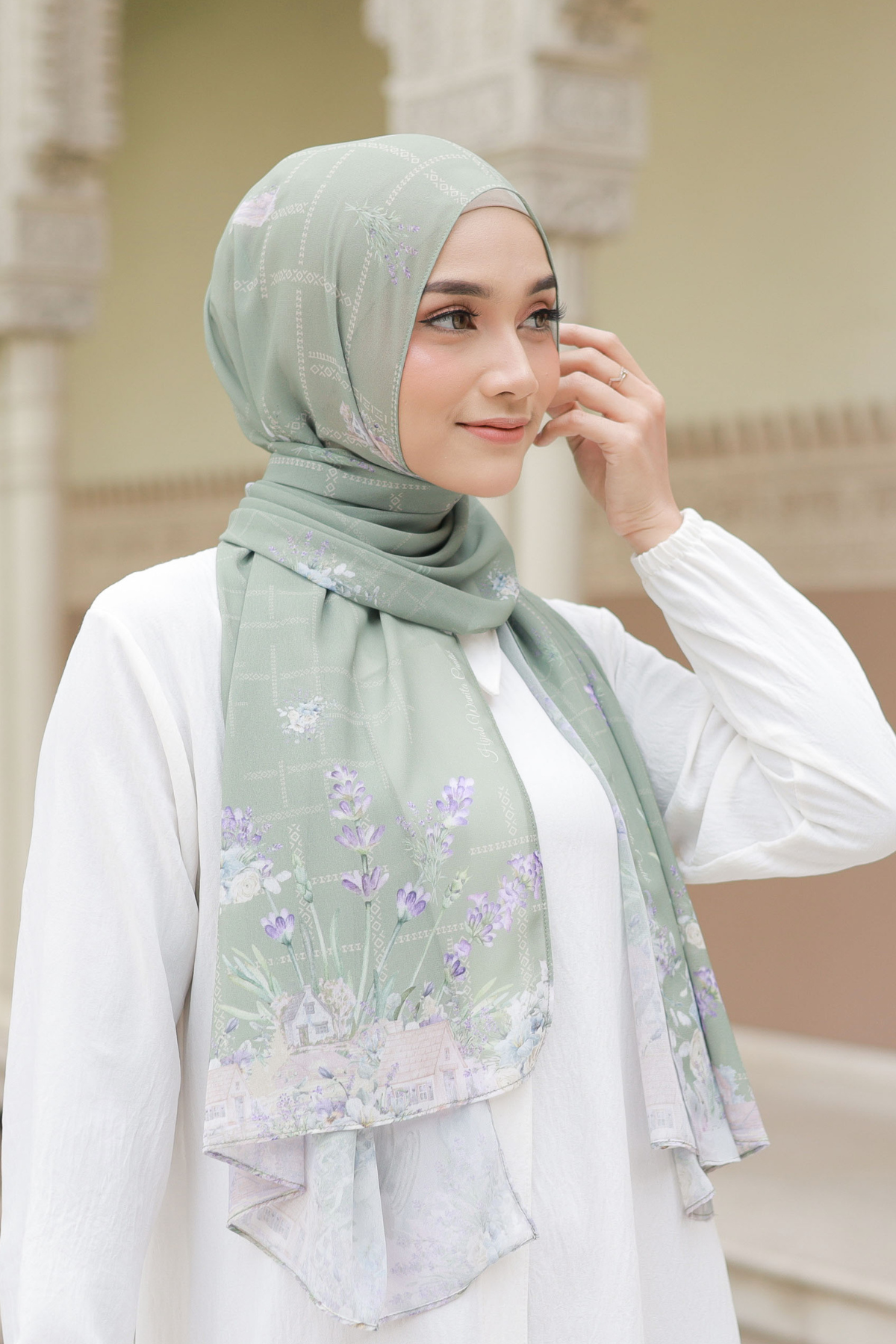 Lavender - Pashmina Premium Cerutti - Dusty Green - PM11.76