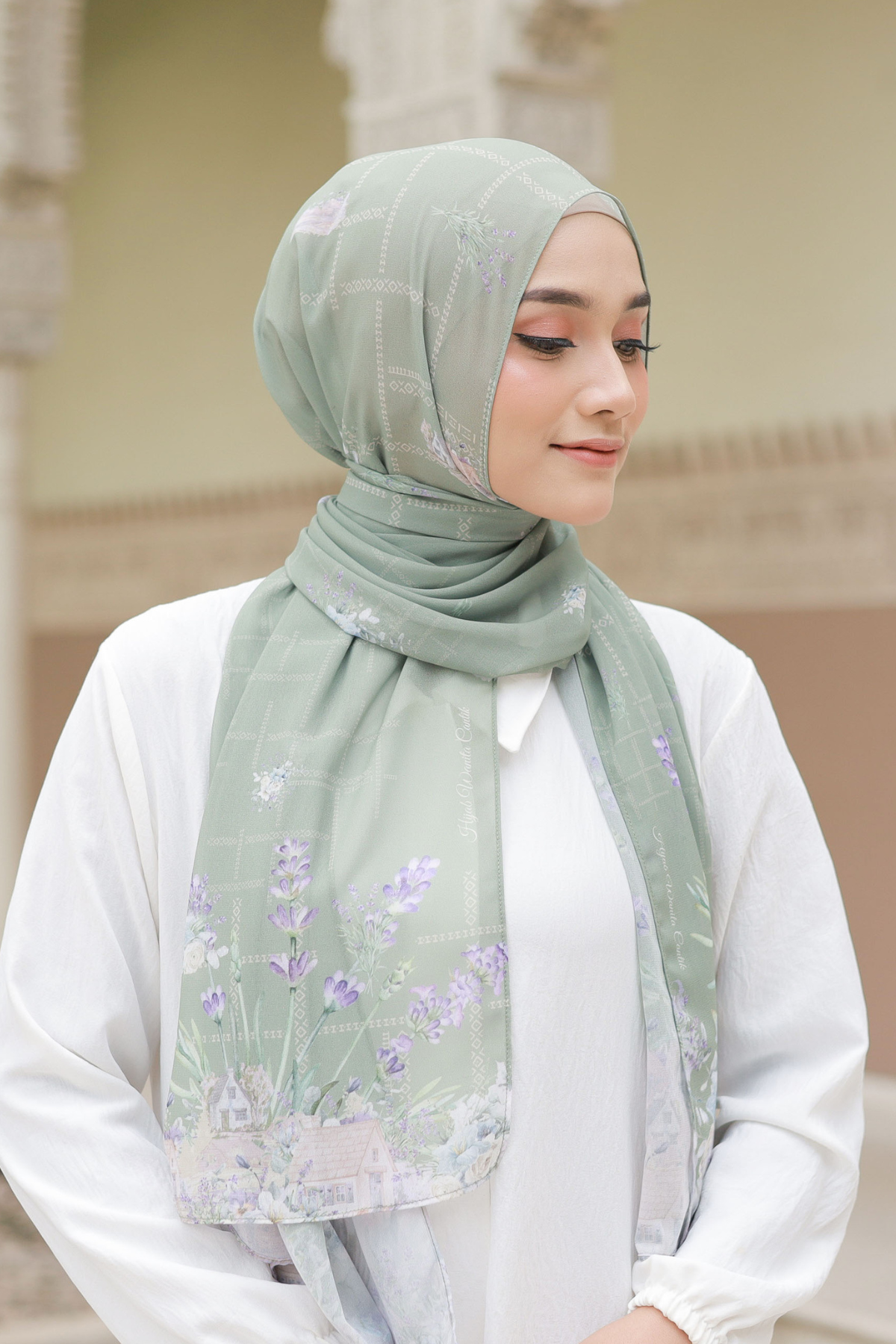 Lavender - Pashmina Premium Cerutti - Dusty Green - PM11.76