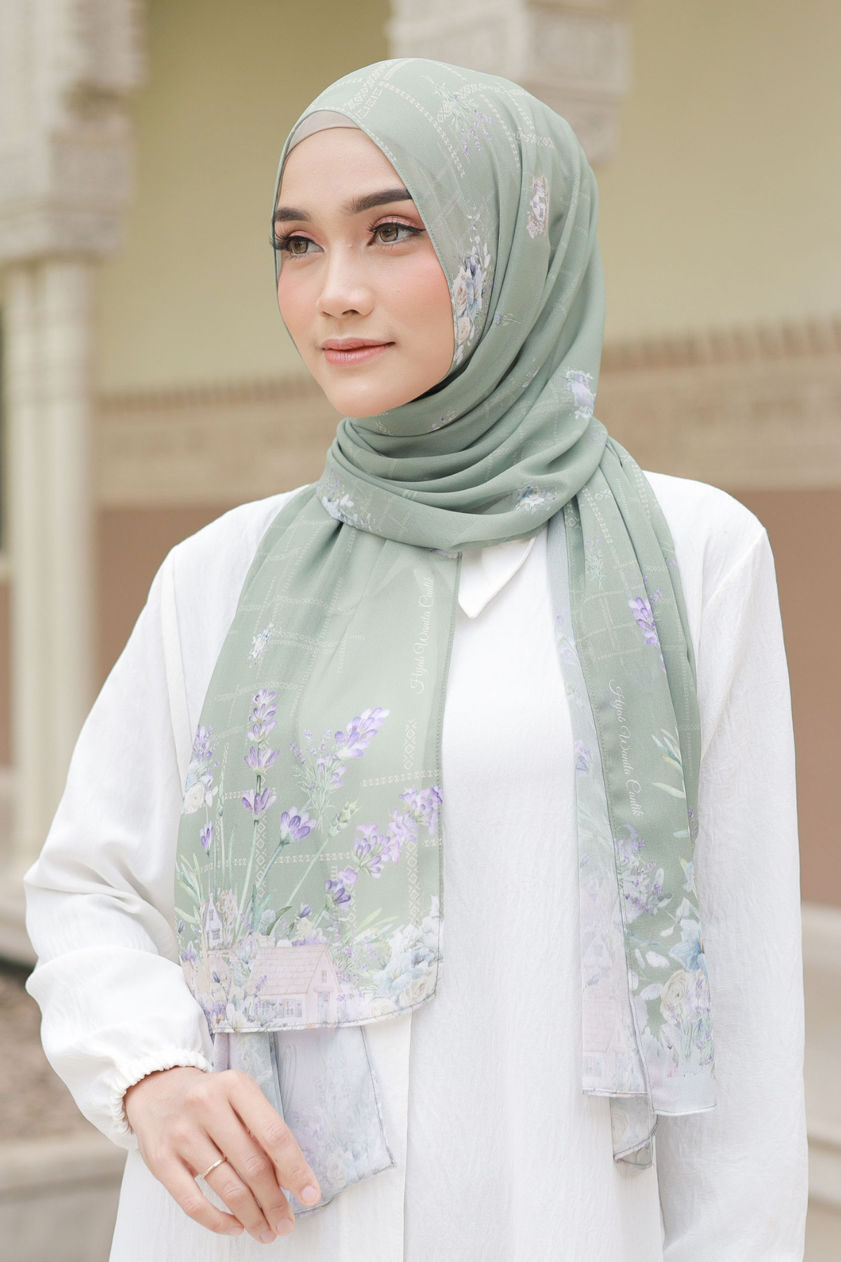 Lavender - Pashmina Premium Cerutti - Dusty Green - PM11.76