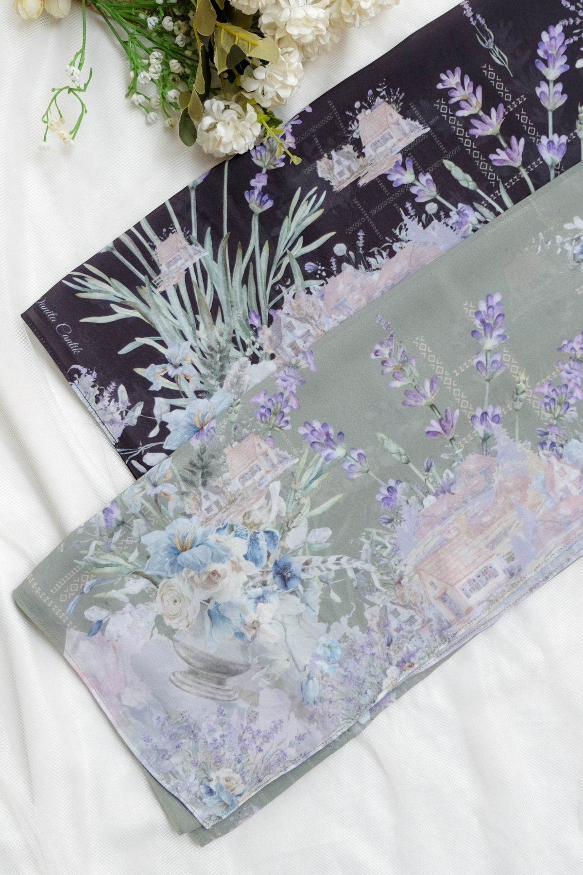 Lavender - Pashmina Premium Cerutti - Dusty Green - PM11.76