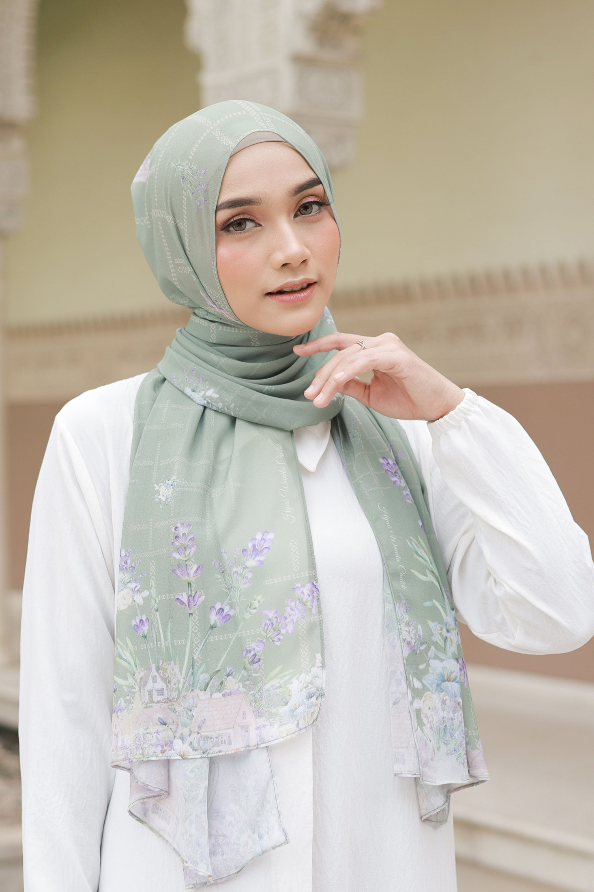 Lavender - Pashmina Premium Cerutti - Dusty Green - PM11.76