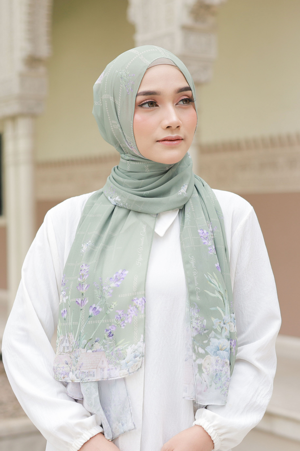 Lavender - Pashmina Premium Cerutti - Dusty Green - PM11.76