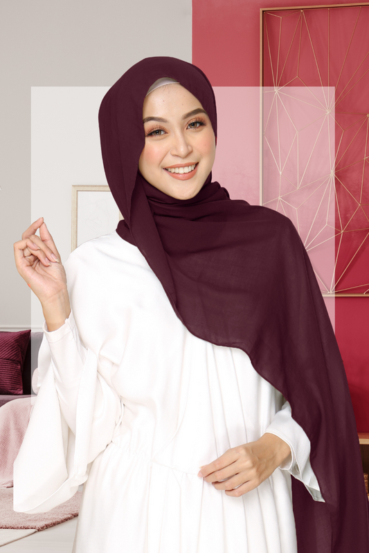 Dubai Voal Pashmina  - PPE2.26 Mars Maroon
