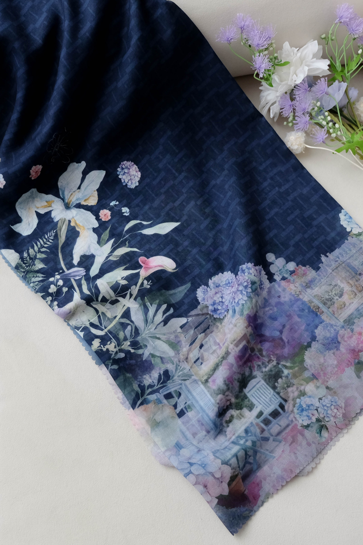 [ BUY 3 GET 1 FREE HIJAB ] Purity - Scarf Square Premium Icy Voal | Navy - PSV9.10