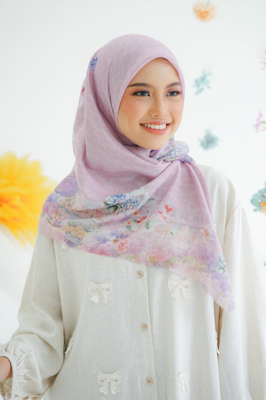 [ BUY 3 GET 1 FREE HIJAB ] Purity - Scarf Square Premium Icy Voal | Pink - PSV9.12